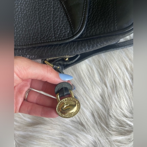 Dooney & Bourke Crossbody vintage leather satchel bag Black 90s Preppy Academia - Picture 5 of 9